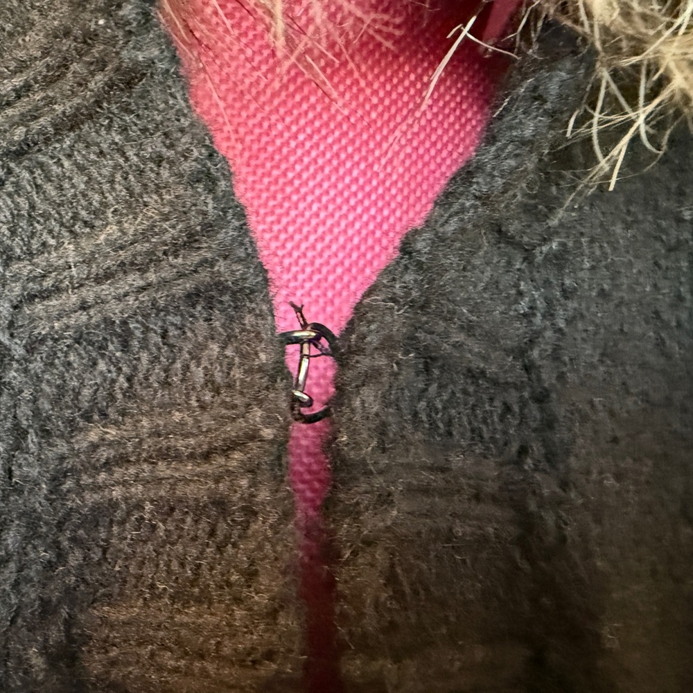 Cynthia Rowley Black Coat with Faux Fur Collar - Picture 10 of 11
